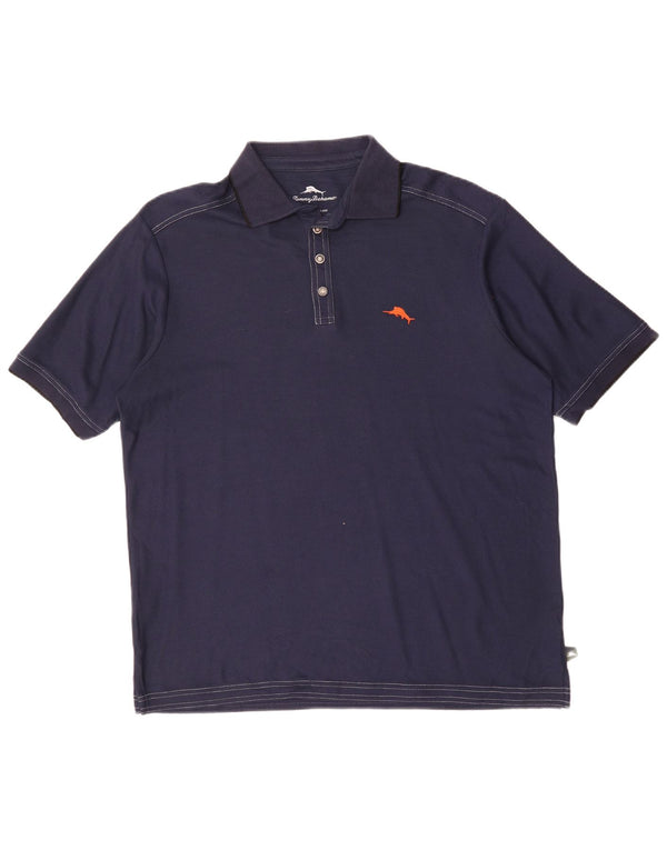 TOMMY BAHAMA Mens Polo Shirt Medium Navy Blue Cotton