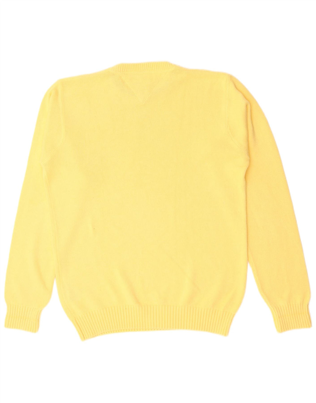 TOMMY HILFIGER Mens Crew Neck Jumper Sweater Medium Yellow Cotton