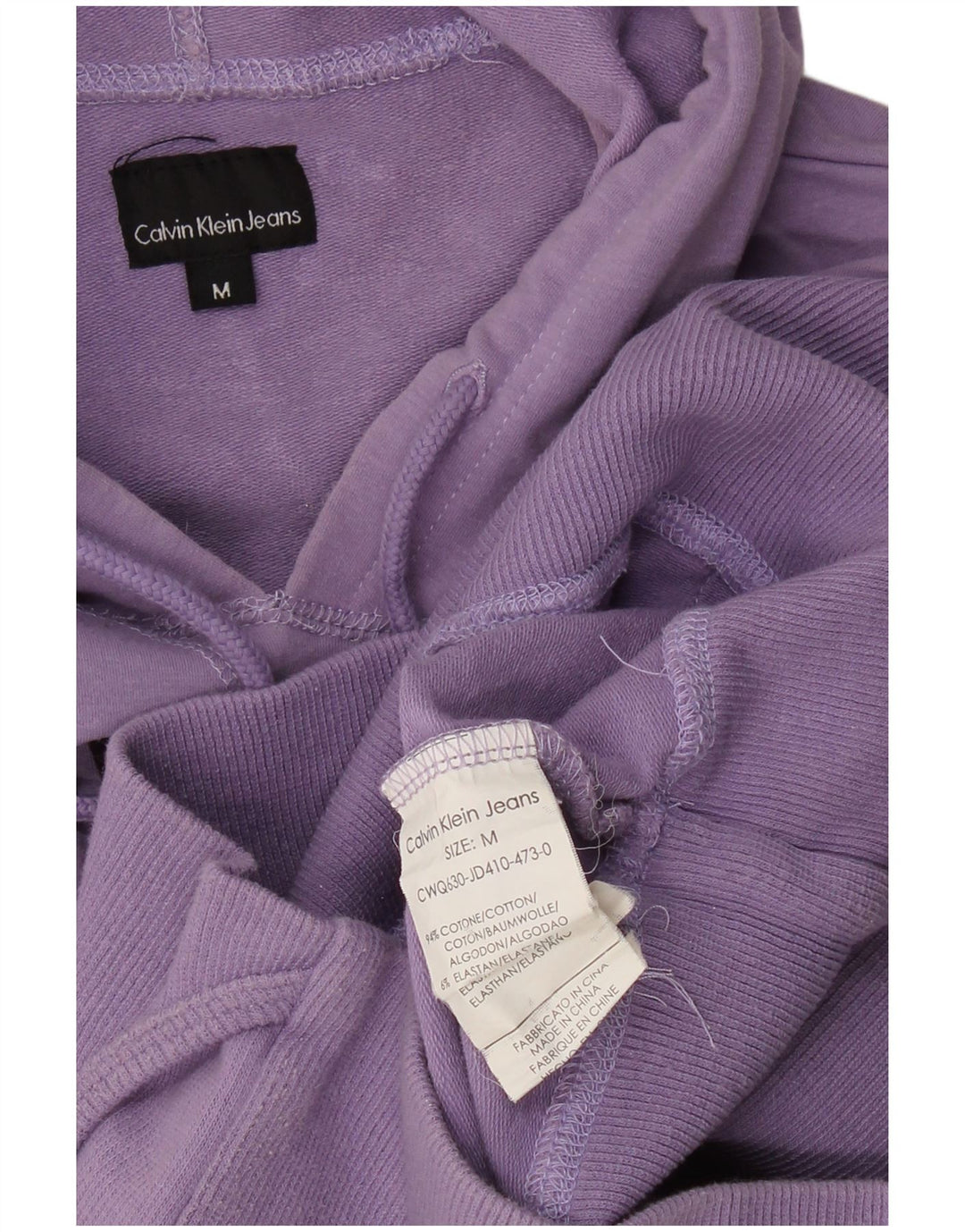 CALVIN KLEIN JEANS Womens Graphic Hoodie Jumper UK 12 Medium Purple