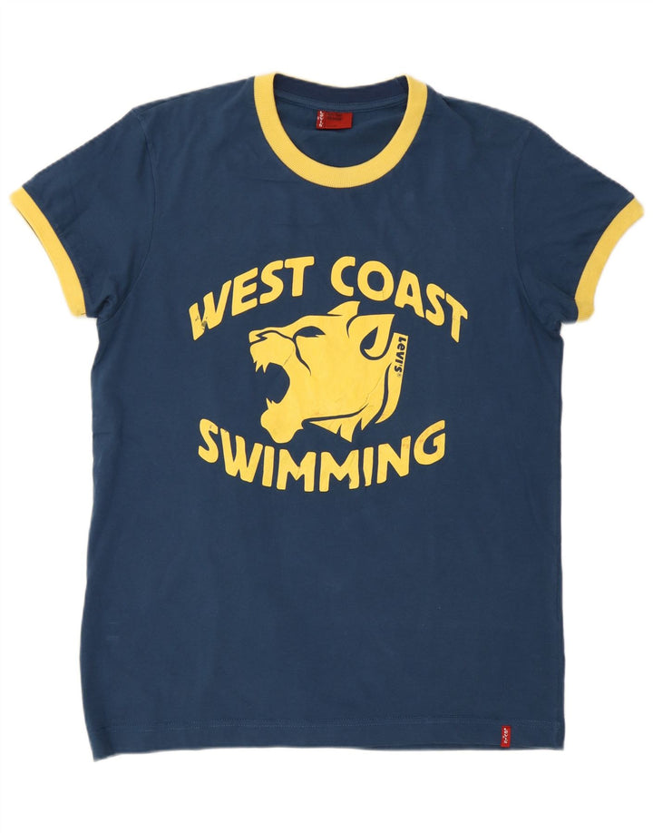 Levi's Mens Graphic T-Shirt Top Medium Navy Blue Cotton