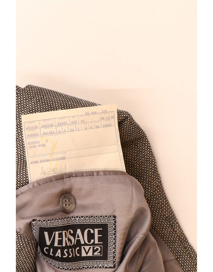 VERSACE Mens 3 Button Blazer Jacket UK 42 XL Grey Wool