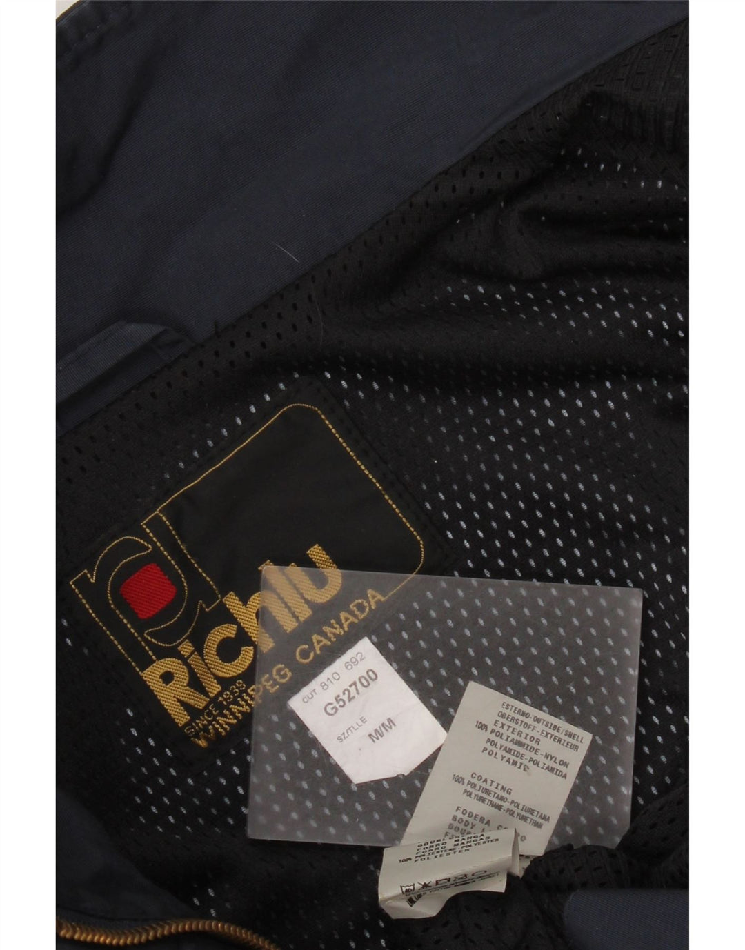 Richlu Mens Bomber Jacket UK 38 Medium Navy Blue Polyamide