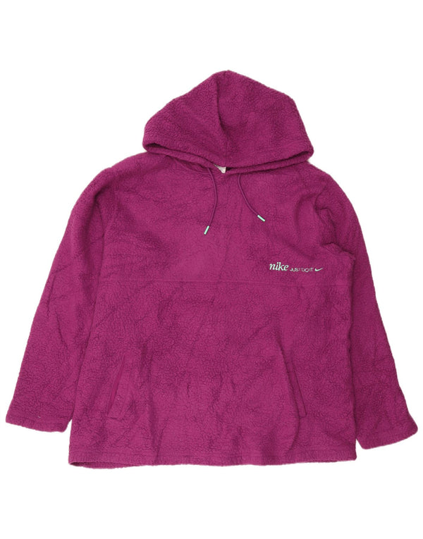 NIKE Womens Therma-Fit Hooded Fleece Jumper UK 18 XL Purple Polyester