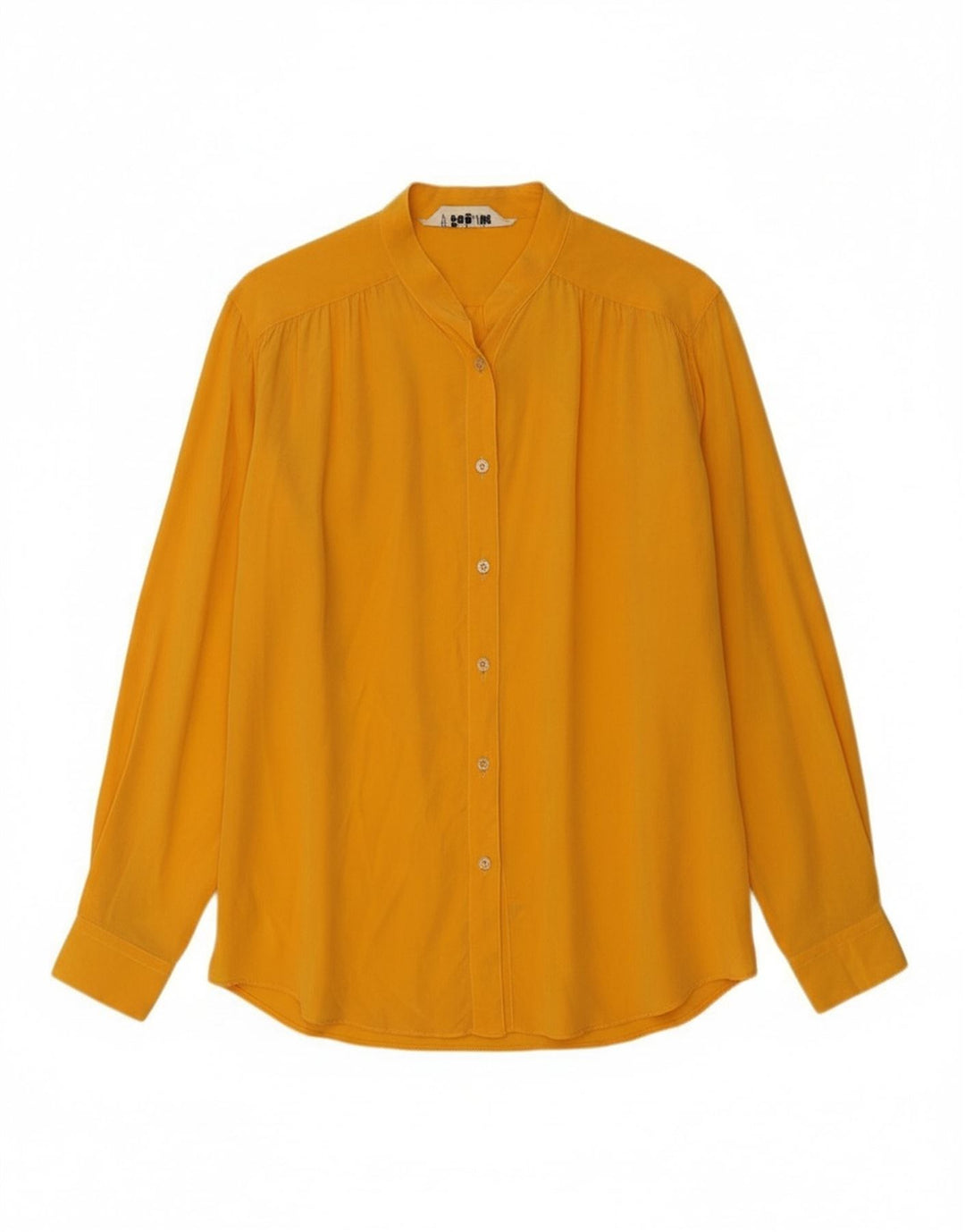 BAGUTTA Womens Shirt Blouse IT 44 Medium Yellow Silk