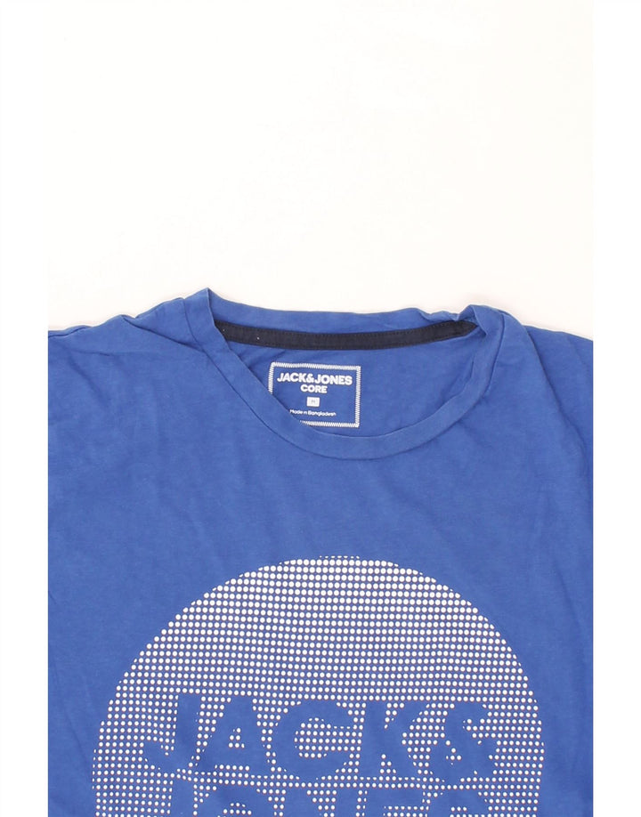 JACK & JONES Mens Core Graphic T-Shirt Top Medium Blue Cotton Vintage Jack & Jones and Second-Hand Jack & Jones from Messina Hembry 