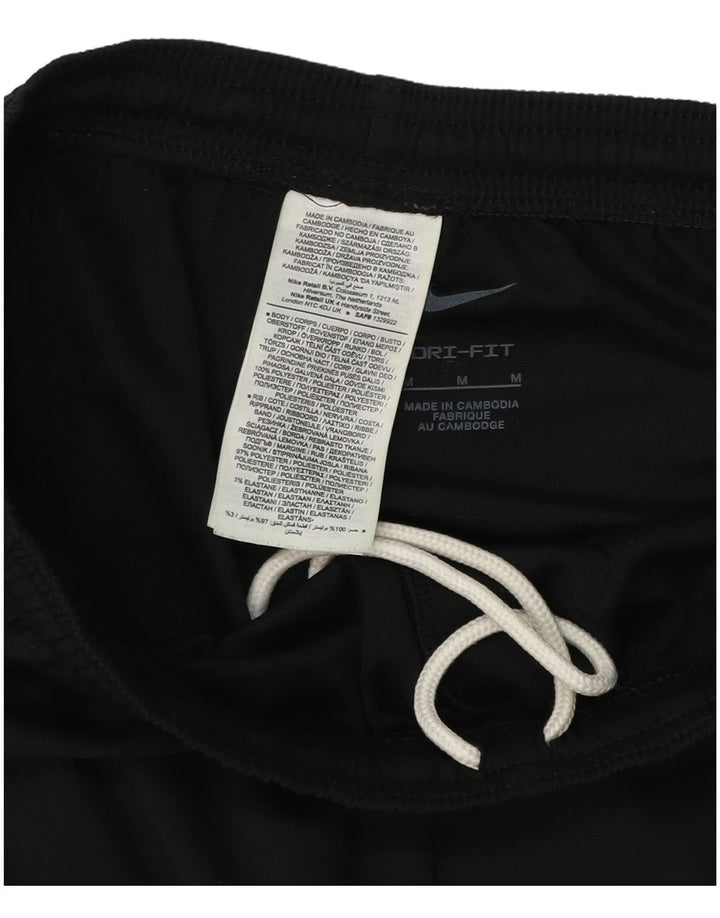 NIKE Womens Dri Fit Tracksuit Trousers UK 12 Medium Black Polyester