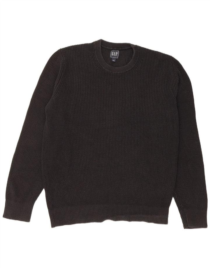 Gap Mens Crew Neck Jumper Sweater Medium Black Cotton