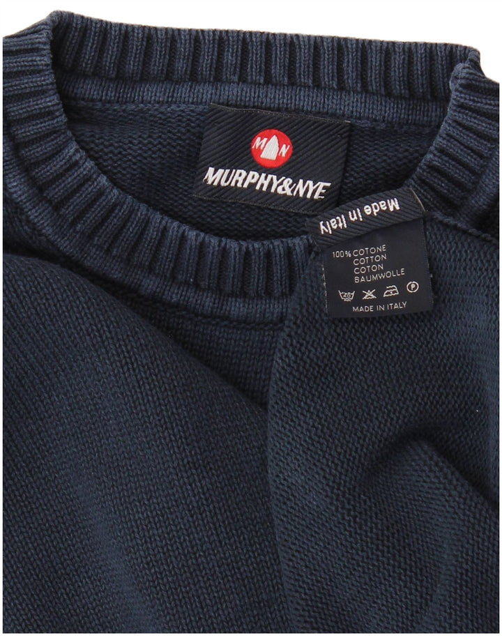 MURPHY & NYE Mens Sailmakers Crew Neck Jumper Sweater Medium Navy Blue