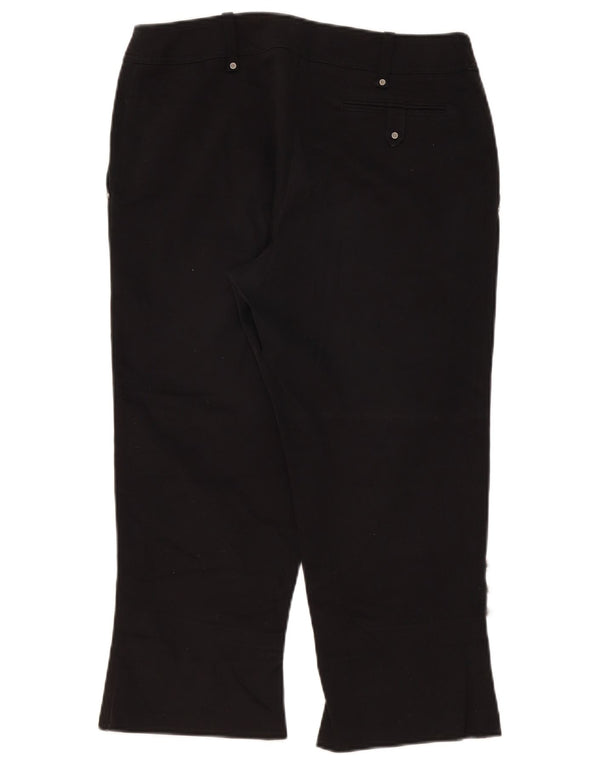 Fiorella Rubino Womens Straight Capri Trousers UK 12 Medium W34 L23 Black