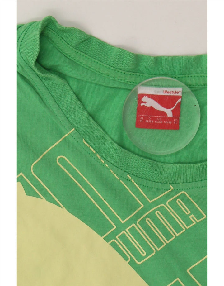 PUMA Mens Graphic T-Shirt Top XL Green