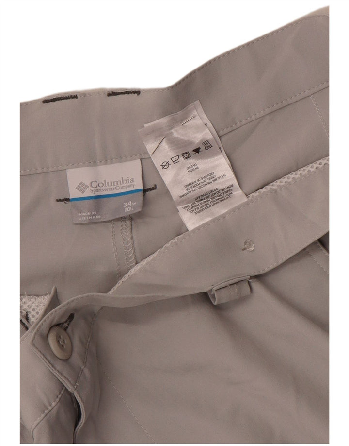 Columbia Mens Omni-Shield Cargo Shorts W34 Large Grey Polyester