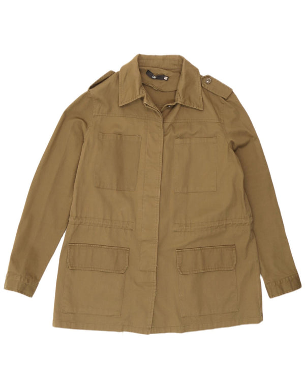 Missguided Womens Military Jacket UK 14 Large  Khaki Cotton