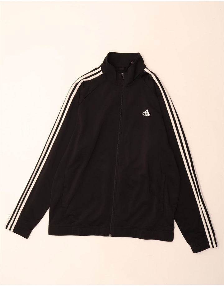Adidas Mens Tracksuit Top Jacket UK 48/50 XL Black Polyester
