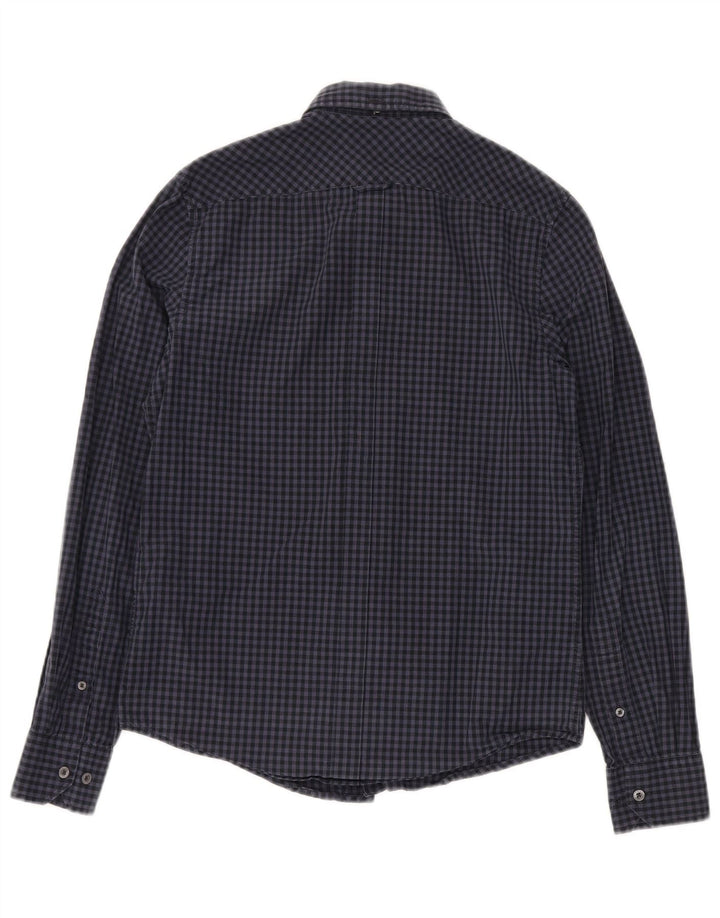 BEN SHERMAN Mens Shirt XS Navy Blue Gingham Cotton