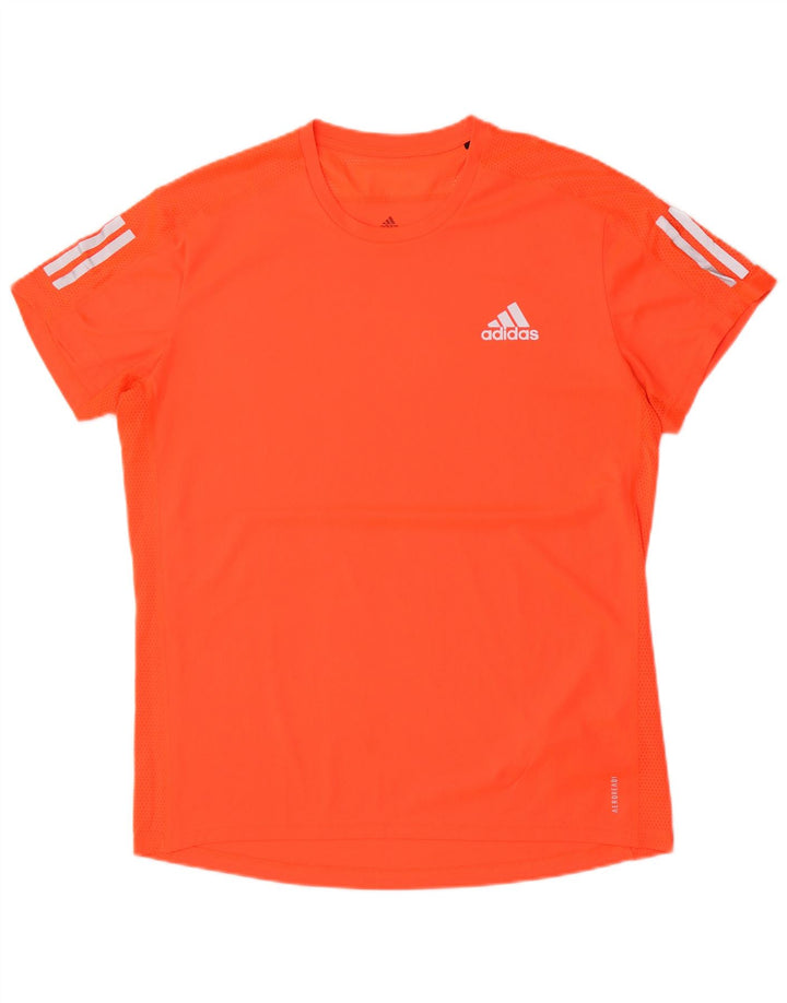 Adidas Mens Aeroready T-Shirt Top Medium Orange Polyester