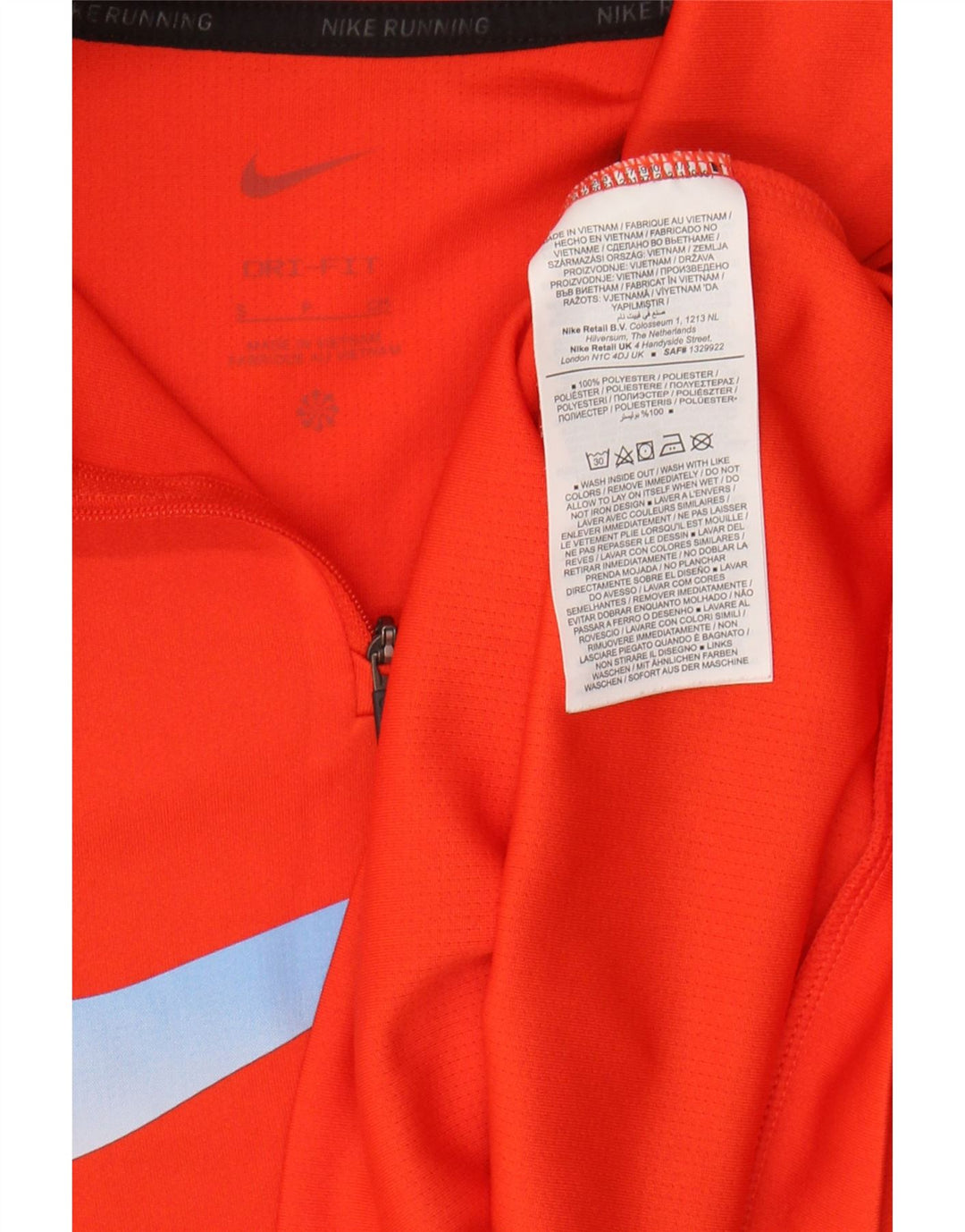 Nike Womens Graphic Pullover Tracksuit Top UK 10 Small Orange Polyester