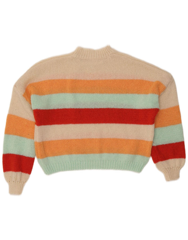 VINTAGE Womens Turtle Neck Jumper Sweater UK 10 Small Multicoloured