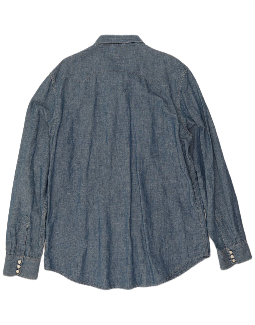 Levi's Mens Western Slim Fit Shirt XL Blue Cotton