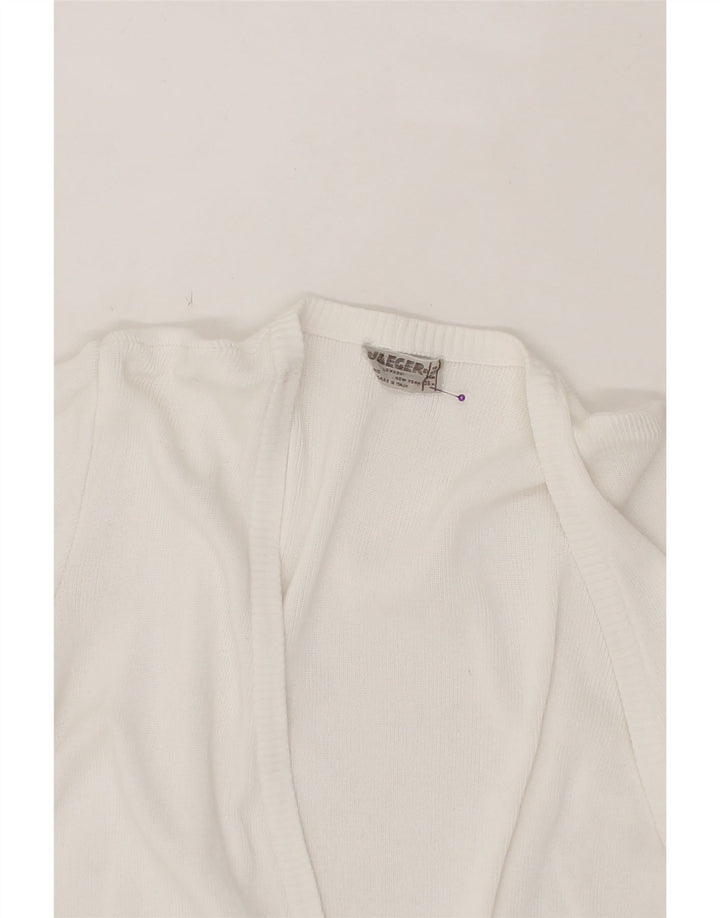 JAEGER Womens Short Sleeve Cardigan Sweater EU 36 Small White Vintage Jaeger and Second-Hand Jaeger from Messina Hembry 