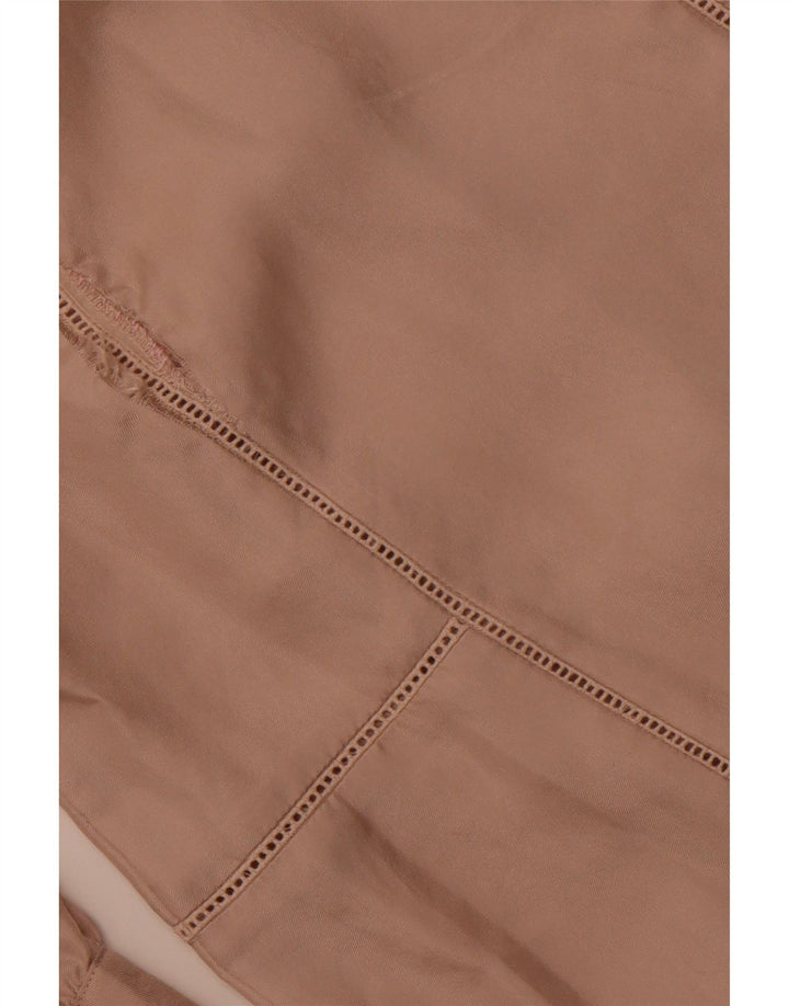 JIGSAW Womens 3/4 Sleeve Blouse Top UK 10 Small Beige Silk