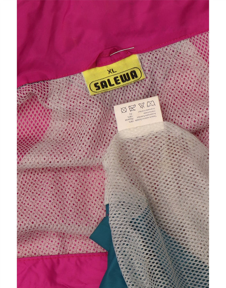 SALEWA Mens Windbreaker Jacket UK 42 XL Pink Colourblock Polyamide