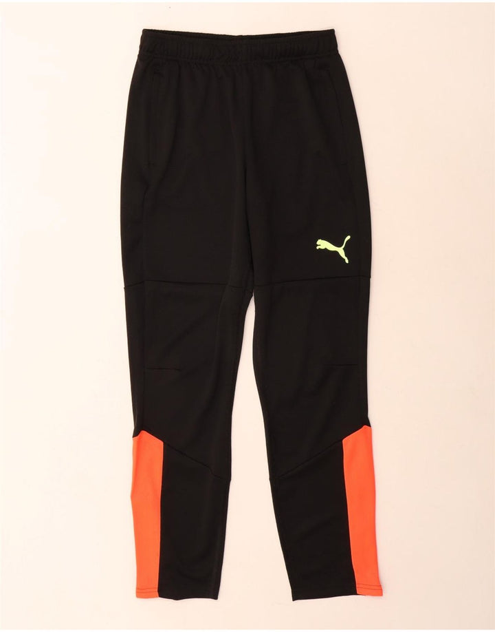 PUMA Boys Tracksuit Trousers 13-14 Years  Black Colourblock Polyester