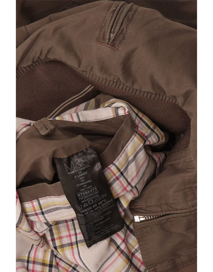 Marks & Spencer Mens Bomber Jacket UK 42 XL Grey Polyester