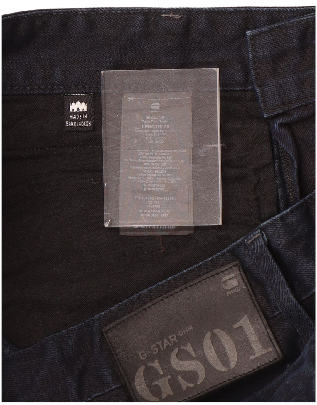 G-Star Mens Slim Jeans W34 L30 Navy Blue