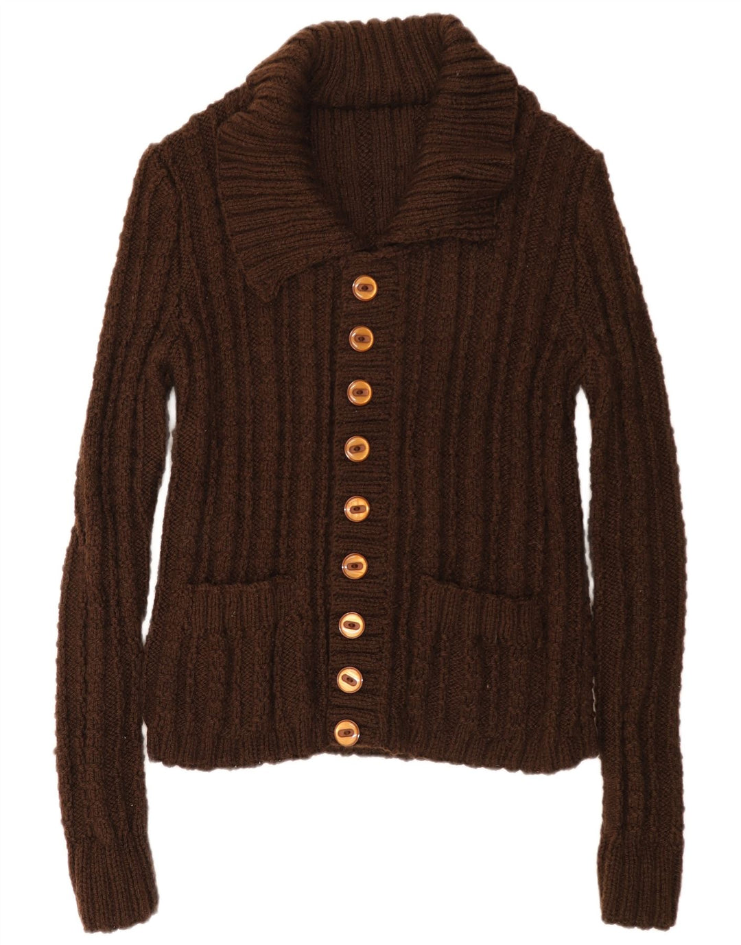 Vintage Womens Cardigan Sweater UK 18 XL Brown