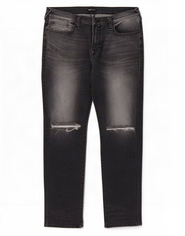 True Religion Mens Rocco Distressed Relaxed Fit Skinny Jeans W36 L30 Black