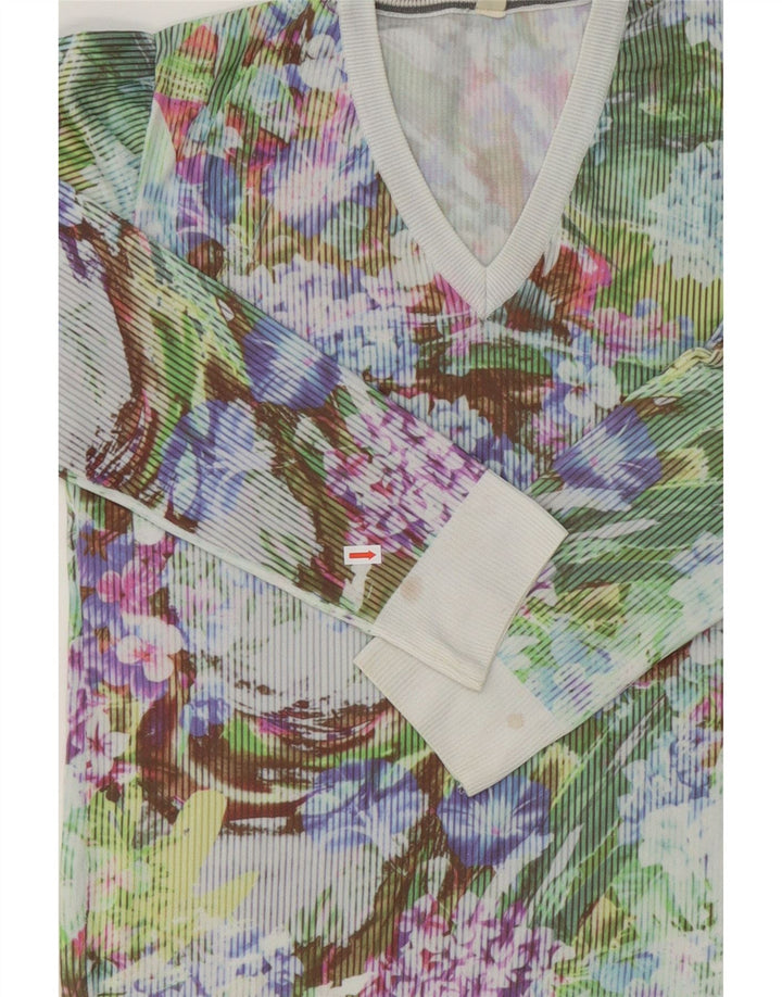 COLMAR Womens Sweatshirt Jumper UK 10 Small Multicoloured Floral Polyamide Vintage Colmar and Second-Hand Colmar from Messina Hembry 