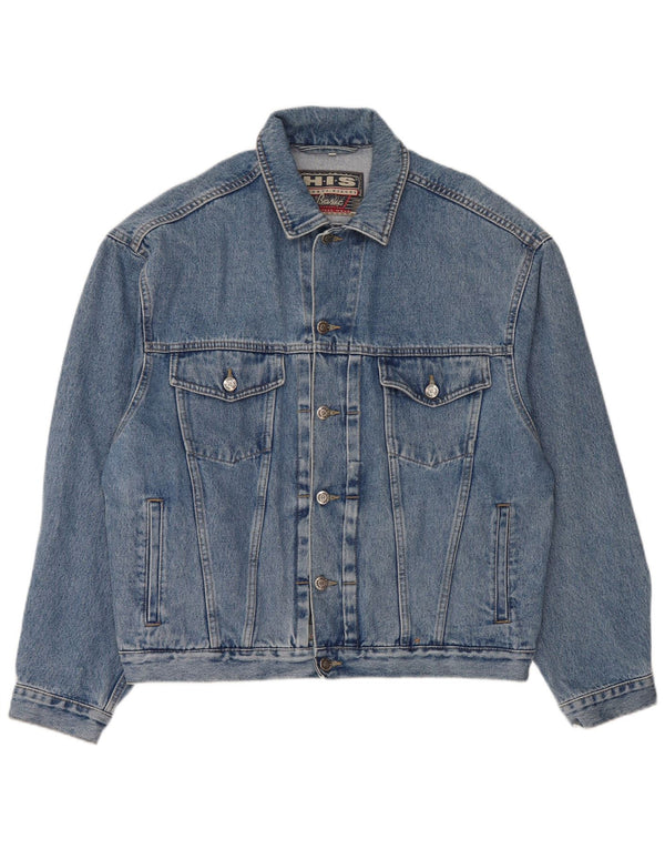 Henry I Siegel H.I.S Mens Denim Jacket UK 40 Large Blue Cotton
