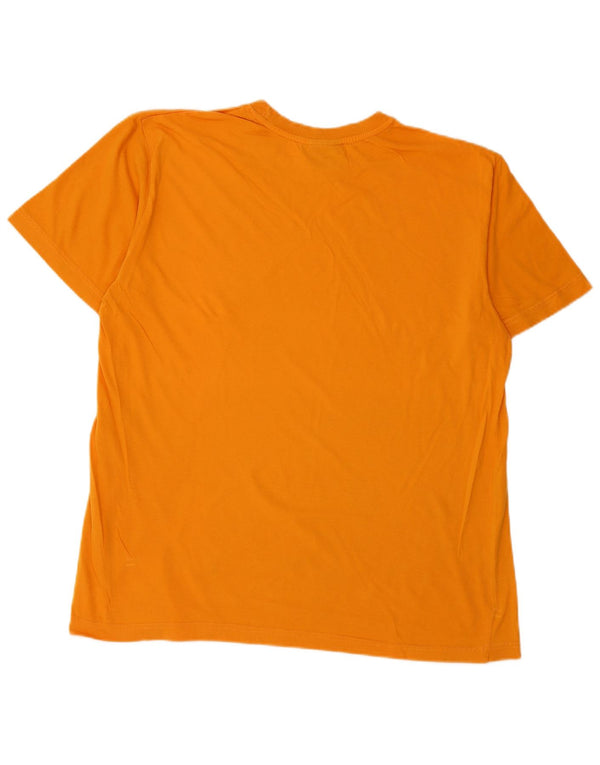 DIADORA Mens Graphic T-Shirt Top Large Orange Cotton