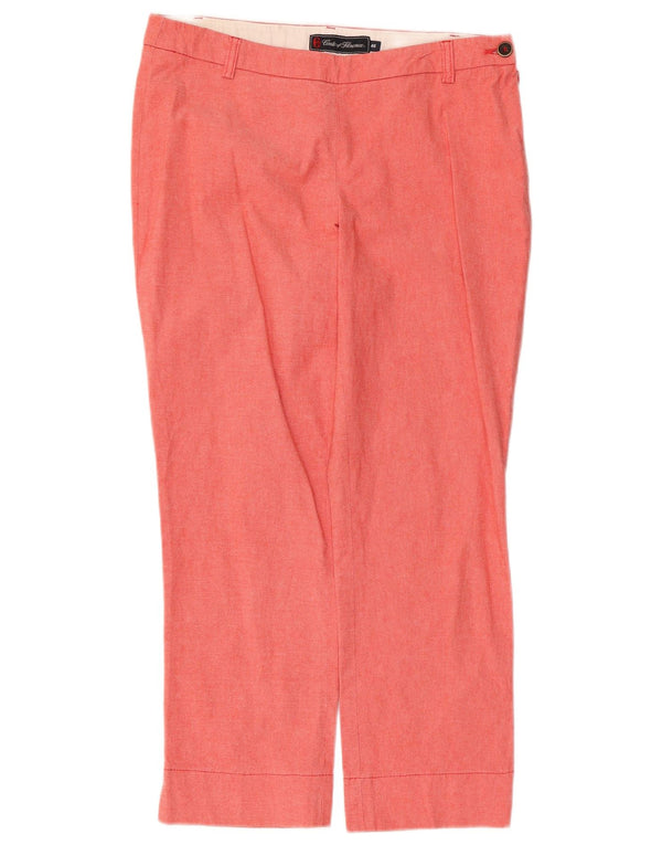Conte of Florence Womens Cropped Trousers IT 46 Large W32 L26 Pink Cotton