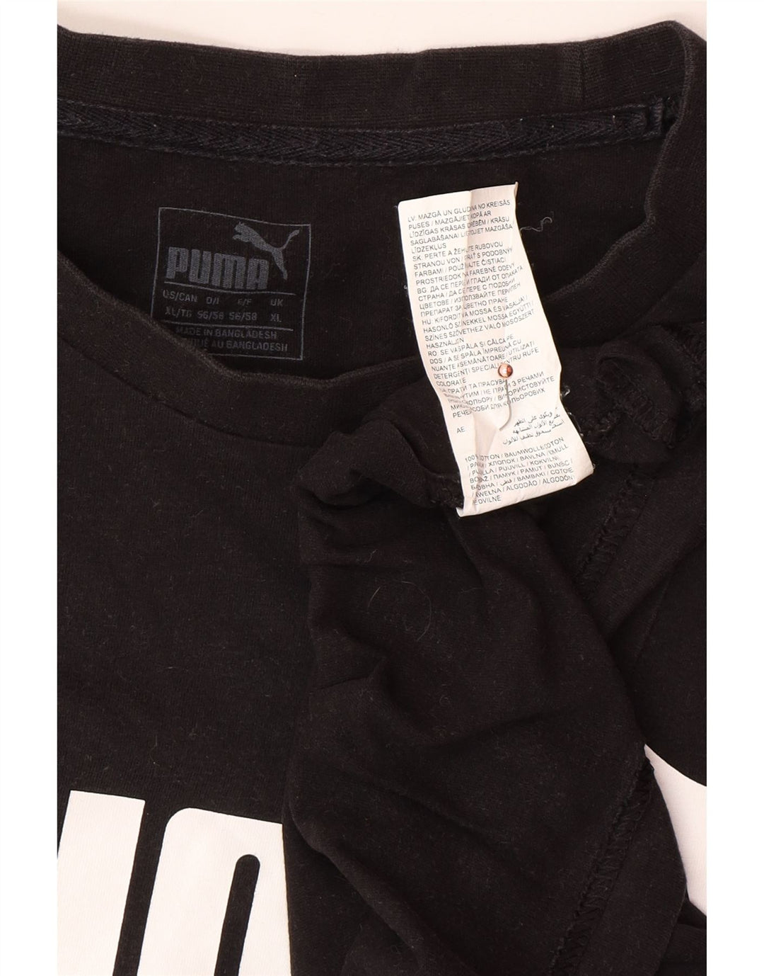 PUMA Mens Graphic T-Shirt Top XL Black Cotton
