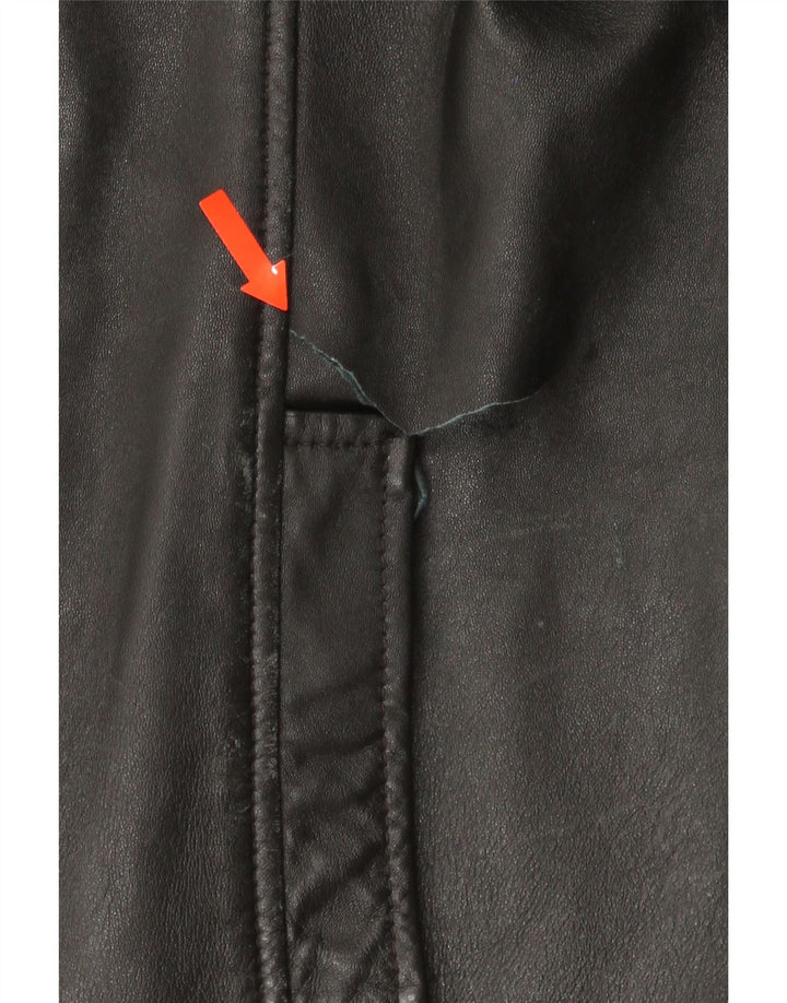 VINTAGE Womens Leather Jacket UK 12 Medium Black Leather Vintage Vintage and Second-Hand Vintage from Messina Hembry 