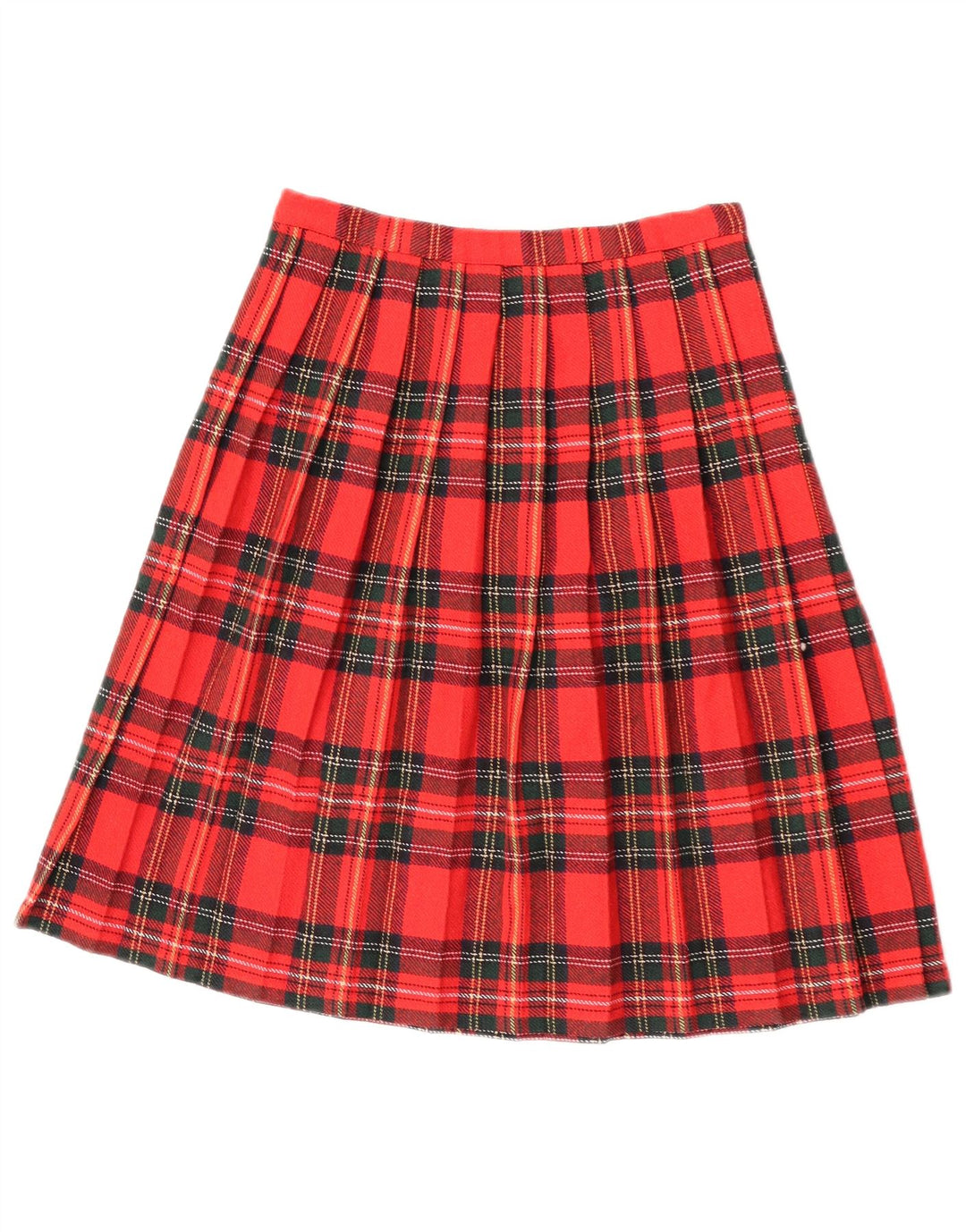 Vintage Womens Knife Pleated Skirt W26 Small  Red Check