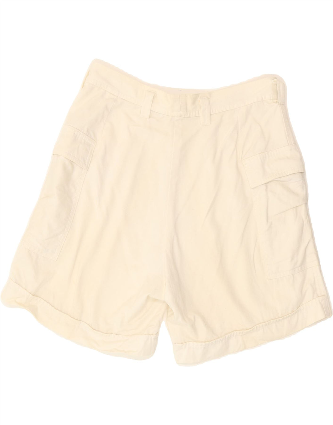 VINTAGE Womens Cargo Shorts Large W30  Off White Cotton Vintage Vintage and Second-Hand Vintage from Messina Hembry 