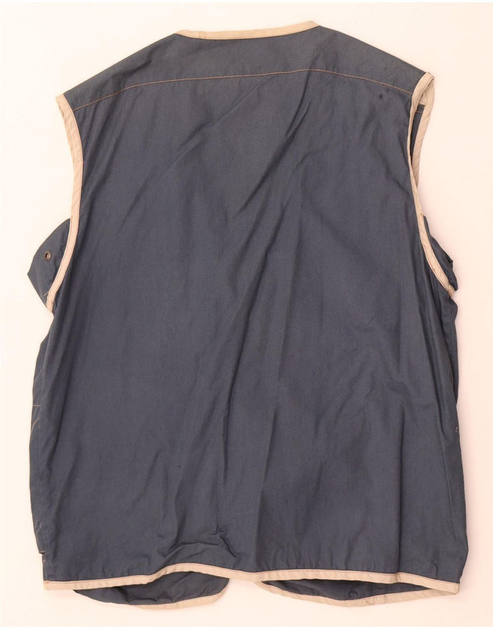 Vintage Mens Utility Gilet UK 36 Small Navy Blue