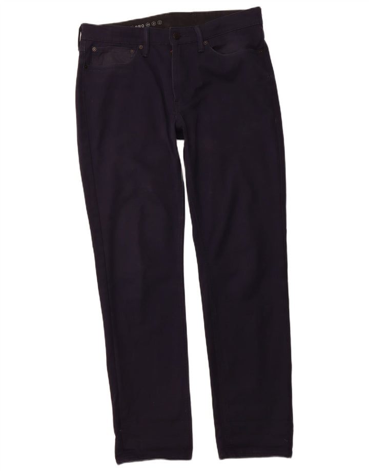 LEVI'S Mens Straight Casual Trousers W34 L32 Navy Blue Cotton