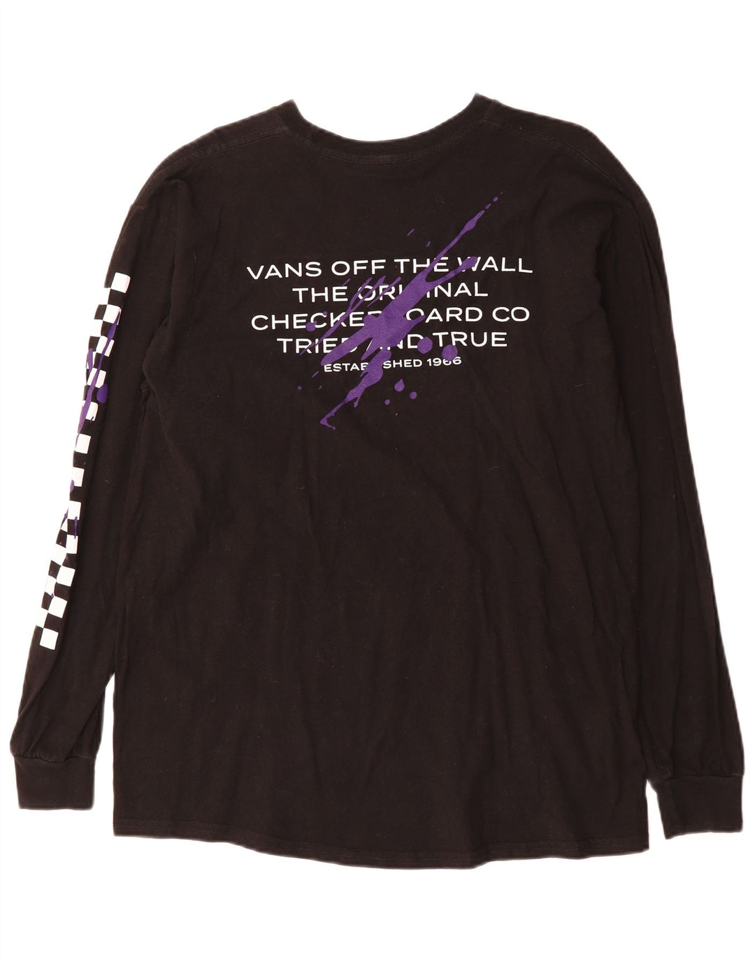 Vans Mens Off The Wall Classic Fit Graphic Top Long Sleeve Large Black