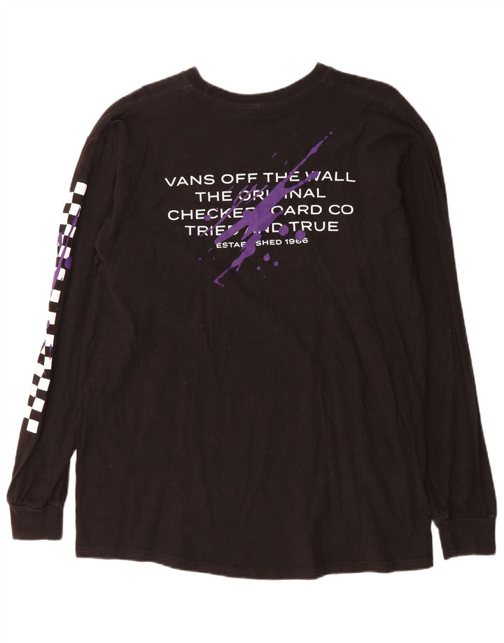 Vans Mens Off The Wall Classic Fit Graphic Top Long Sleeve Large Black