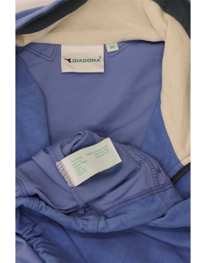 Diadora Womens Oversized Graphic Tracksuit Top Jacket UK 14 Medium Blue