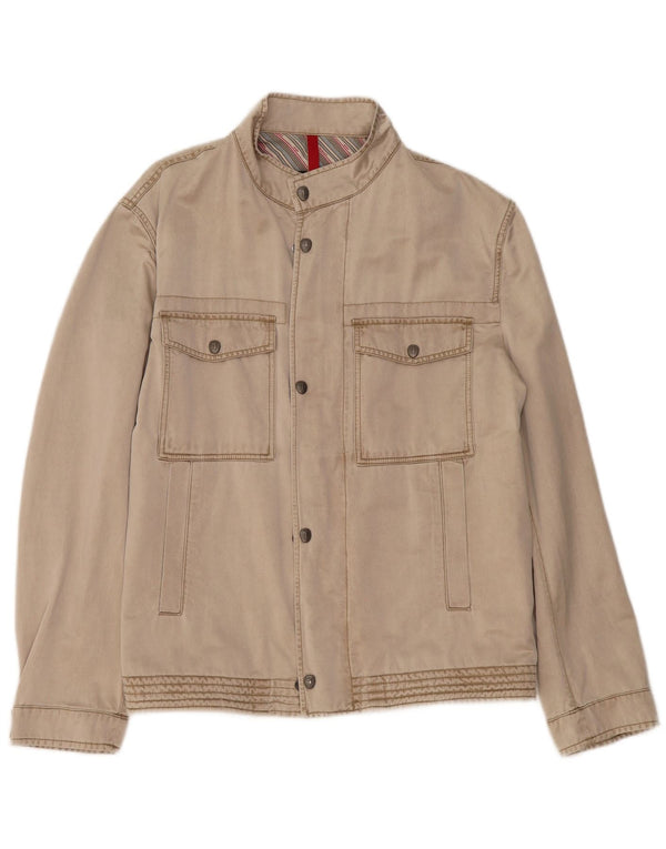 Trussardi Mens Utility Jacket IT 56 3XL Beige Polyester
