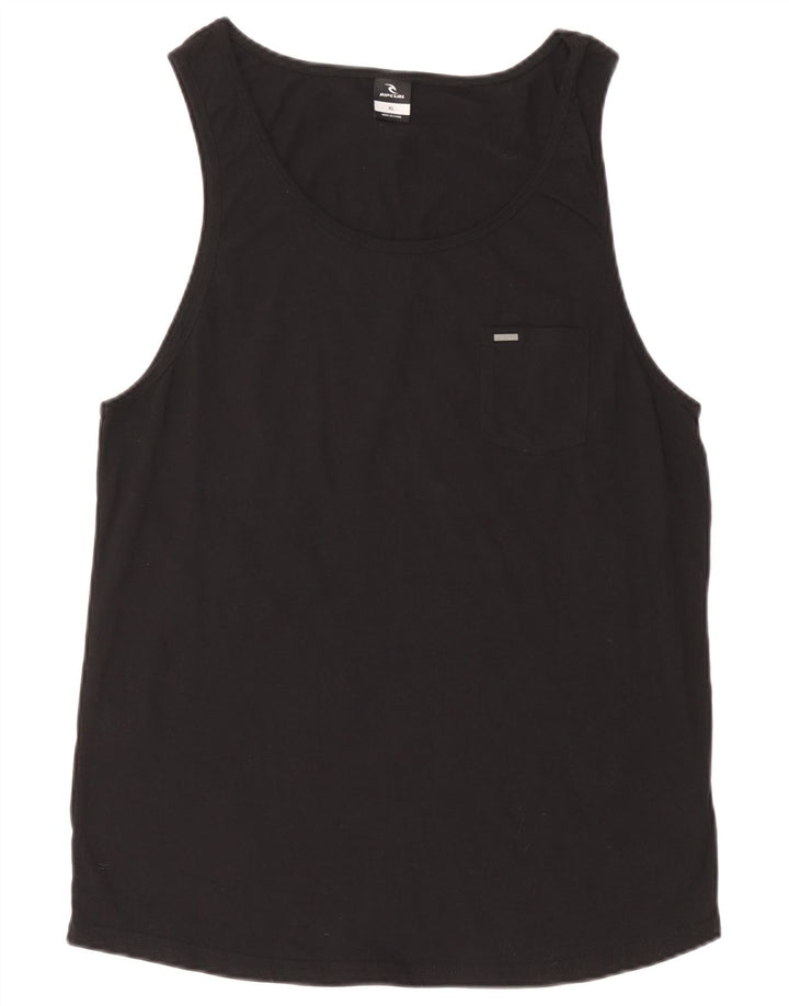 Rip Curl Mens Vest Top XL Black Cotton