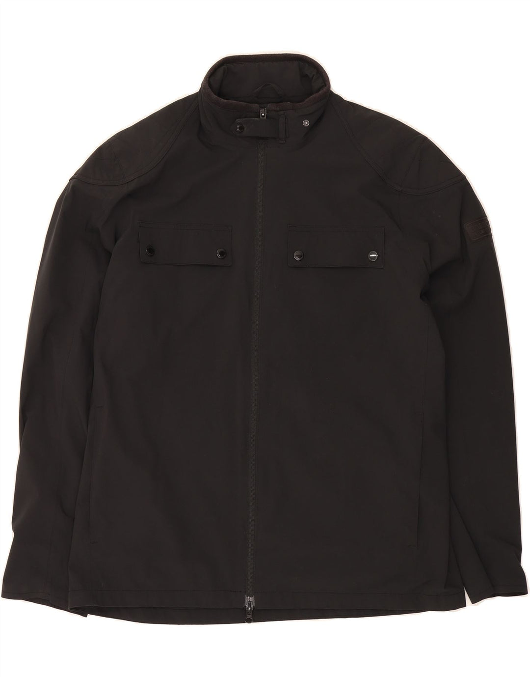 BARBOUR Mens Bomber Jacket UK 40 Large Black Polyester Vintage Barbour and Second-Hand Barbour from Messina Hembry 