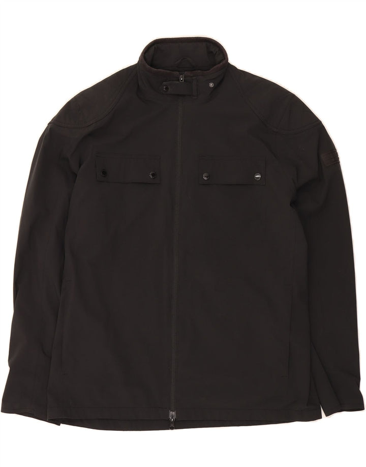 BARBOUR Mens Bomber Jacket UK 40 Large Black Polyester Vintage Barbour and Second-Hand Barbour from Messina Hembry 