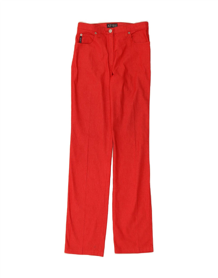 ARMANI Mens Straight Jeans W27 L32 Red Cotton Vintage Armani and Second-Hand Armani from Messina Hembry 