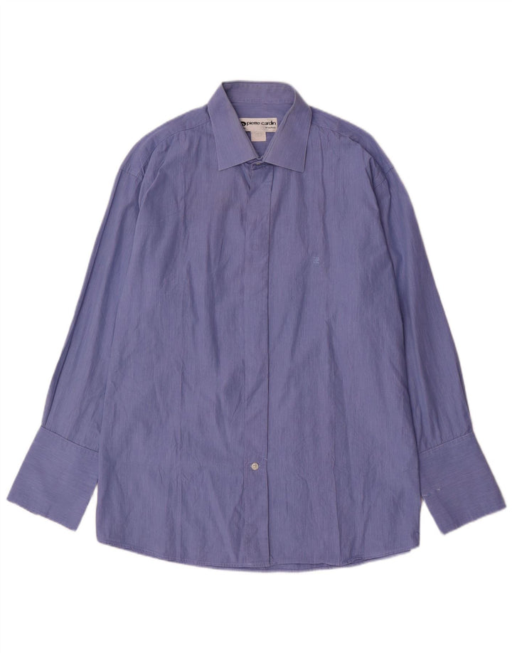 PIERRE CARDIN Mens Formal Shirt Size 17 XL Blue Pinstripe