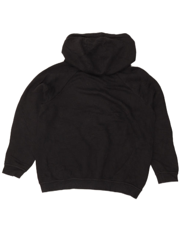 NIKE Womens Graphic Hoodie Jumper UK 16 Large Black Cotton